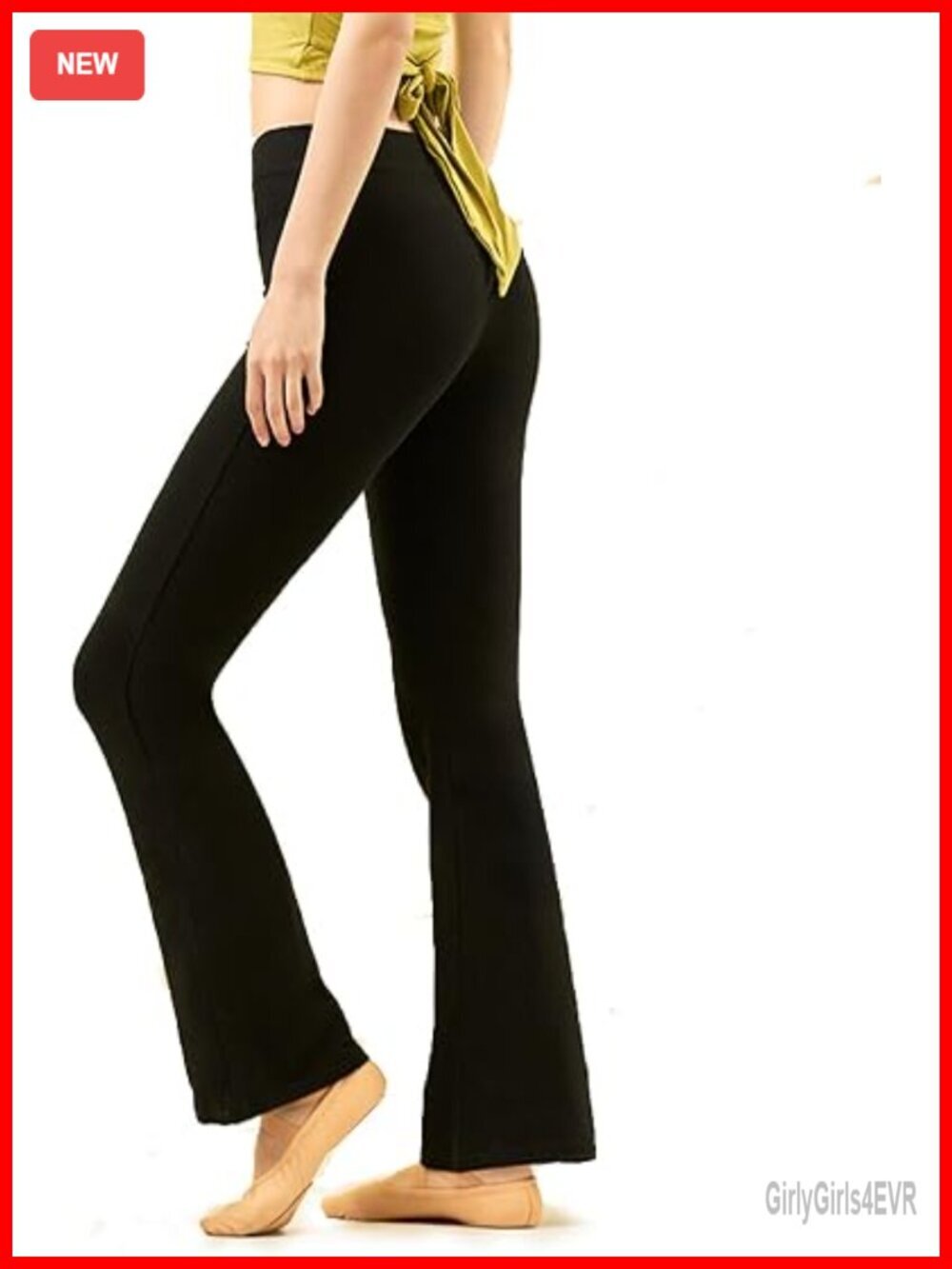 Black Bootcut Jazz Dance Pants, Modal Sweatpants for Yoga Workout